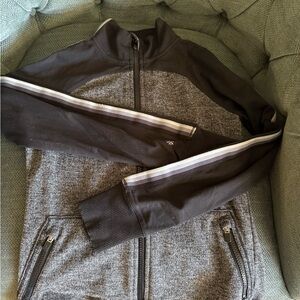 Athleta Girl Black and Gray Zip-Up Jacket size 12